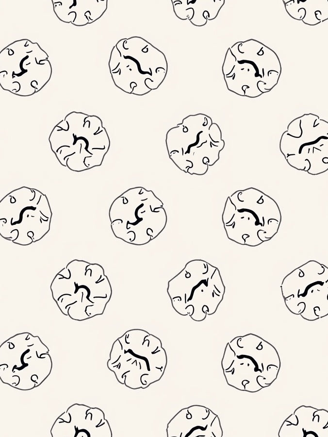 Abstract Hand-Drawn Floral Pattern Rug