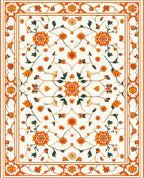 Intricate Floral Garden Pattern Rug