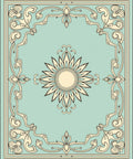 Art Nouveau Sunburst Floral Pattern Rug