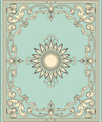 Art Nouveau Sunburst Floral Pattern Rug