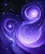 Cosmic Swirls Stars Design Rug