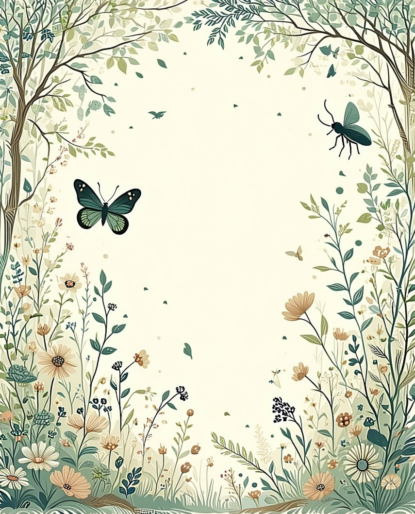 Whimsical Garden With Butterflies And Bees Rug
