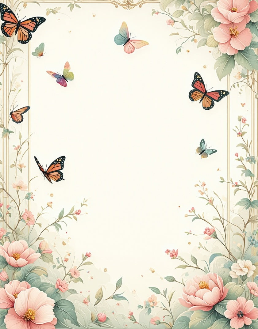 Spring Butterflies Peonies Floral Rug