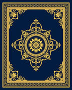 Elegant Golden Floral Mandala Design Rug