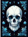 Diamond Skull Blue Crystal Pattern Rug