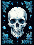 Diamond Skull Blue Crystal Pattern Rug