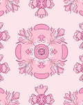 Pink Floral Mandala Pattern Rug