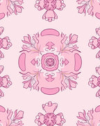 Pink Floral Mandala Pattern Rug