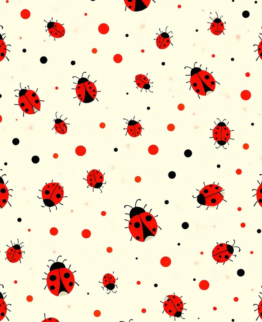 Charming Ladybug Polka Dot Pattern Rug