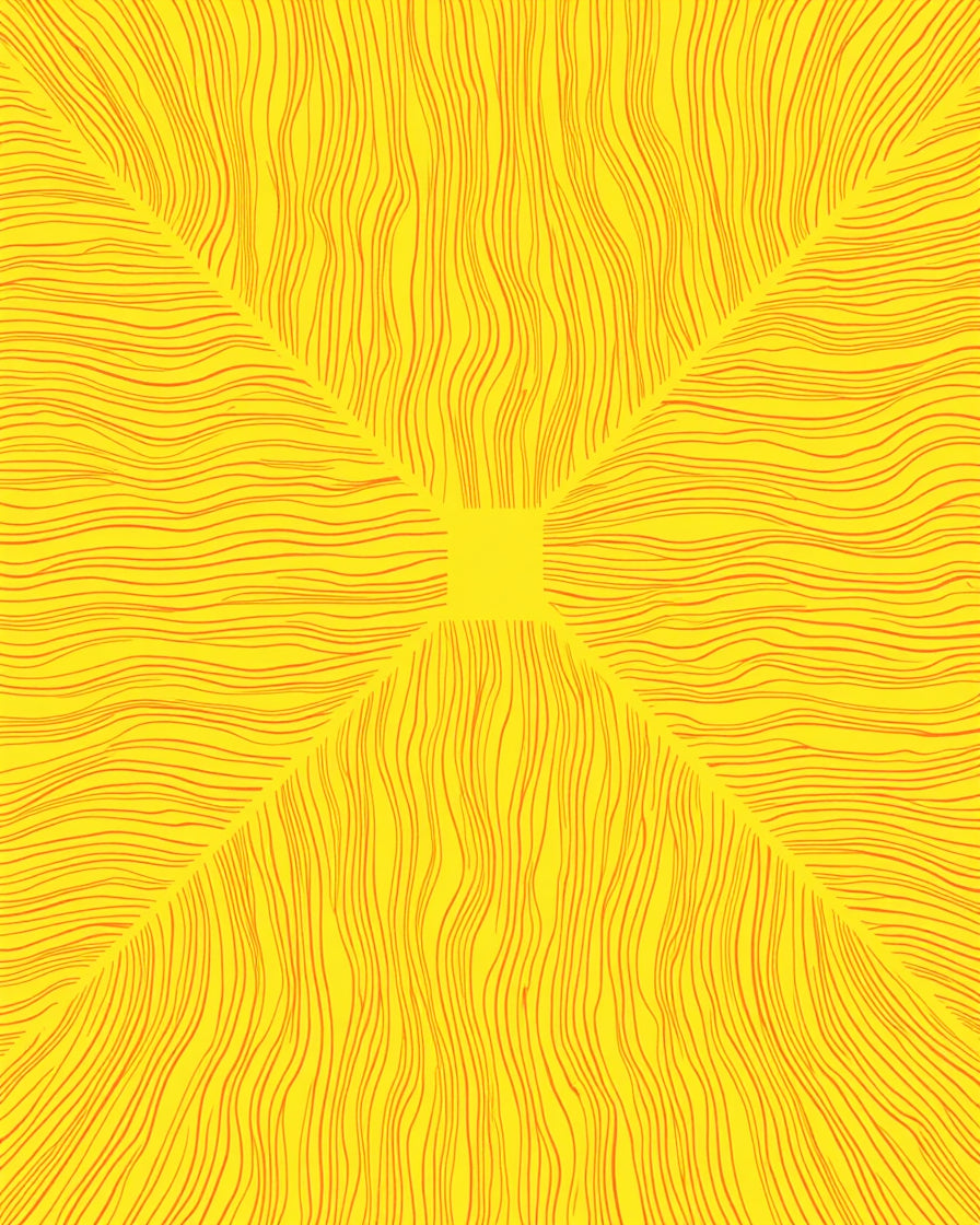 Radiant Yellow Orange Wavy Pattern Rug