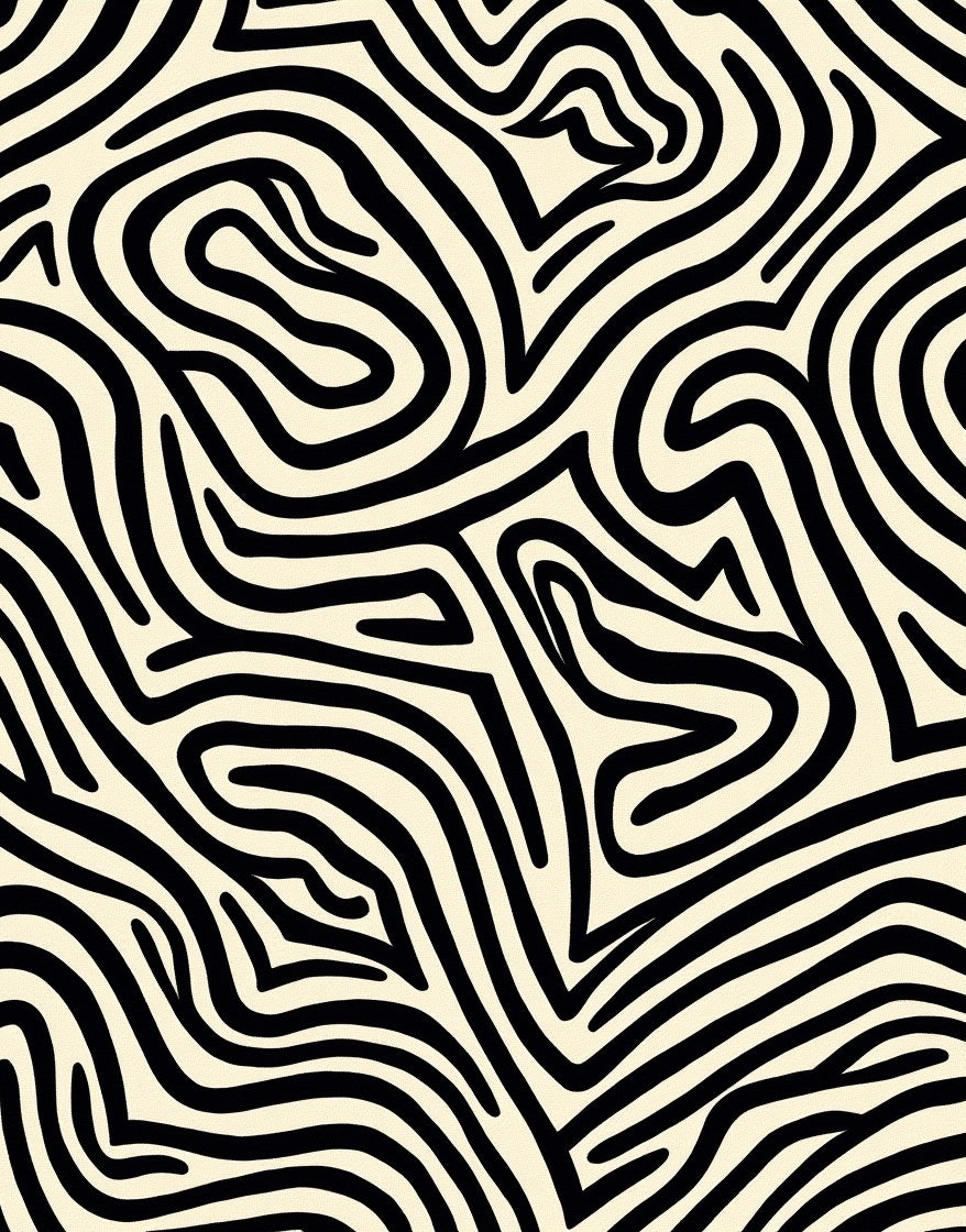 Bold Black Abstract Zebra Stripe Rug