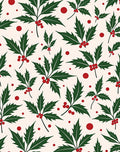Festive Holly Leaf Berry Cluster Rug
