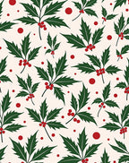 Festive Holly Leaf Berry Cluster Rug