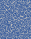 Abstract Blue Ribbon Pattern Rug