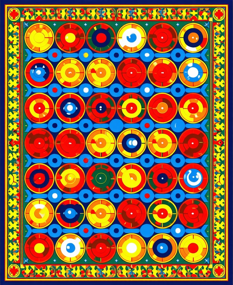 Vibrant Circular Pattern Rug Design Rug