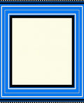 Geometric Bold Blue White Black Banded Rug