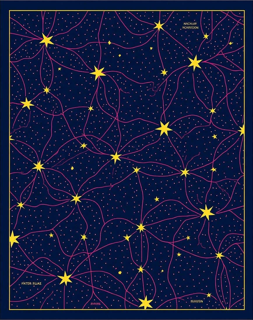 Deep Blue Starry Night Network Rug