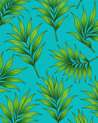 Lush Green Tropical Foliage Rug