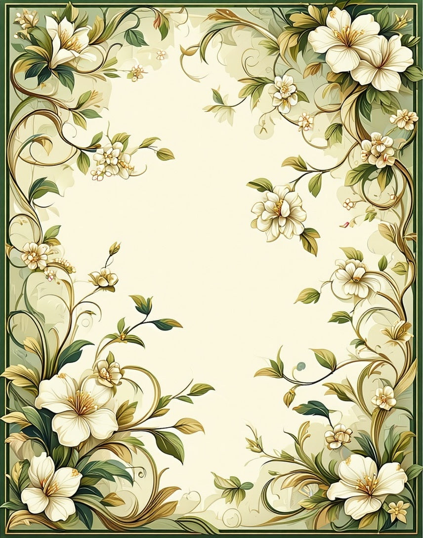 Elegant Floral Vine Pattern Rug