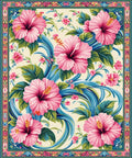 Floral Hibiscus Wave Pattern Design Rug