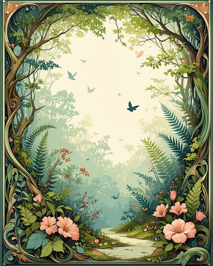 Enchanted Forest Path Scenic Rug