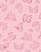Whimsical Pink Butterfly Pattern Rug