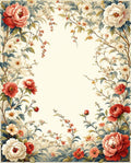 Vintage Floral Vine Border Rug