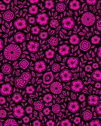 Bold Pink Floral Pattern Rug