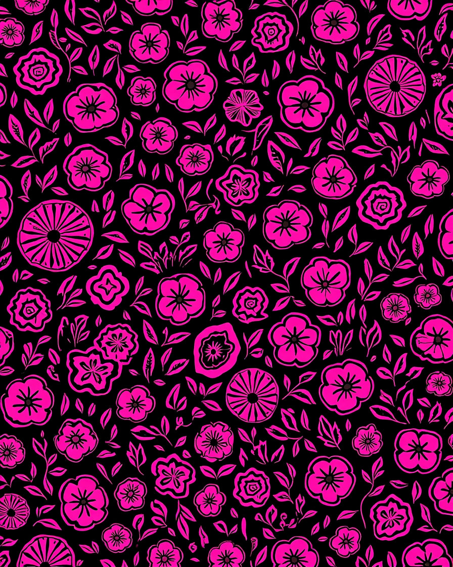 Bold Pink Floral Pattern Rug