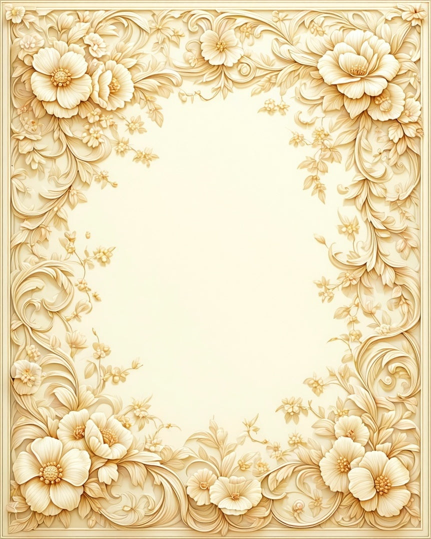 Antique Floral Swirls Embellished Rug