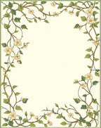 Vine Blossom Border Pattern Rug
