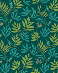 Tropical Leaf Pattern In Teal And Green Rug