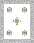 White Gold Elaborate Scroll Medallion Rug
