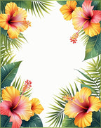 Tropical Hibiscus Floral Pattern Rug