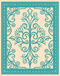Teal Flourish Medallion Cream Rug