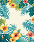 Tropical Floral Palm Leaf Pattern Rug