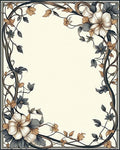 Art Nouveau Floral Vine Border Design Rug