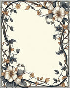 Art Nouveau Floral Vine Border Design Rug