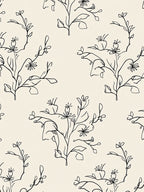 Simple Minimalist Floral Line Art Rug