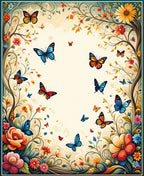 Enchanting Butterfly Floral Nature Rug
