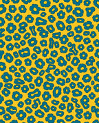 Bold Blue Floral Spot Pattern Rug