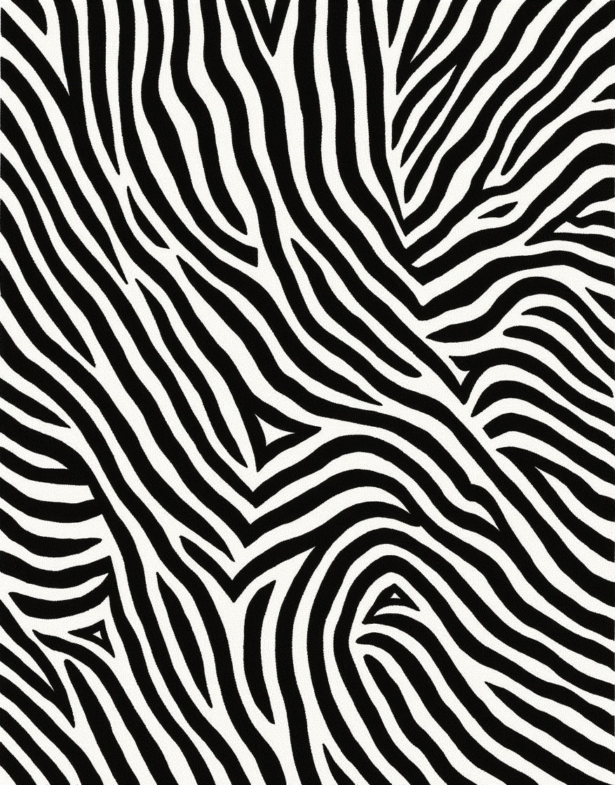 Bold Black White Zebra Stripes Rug