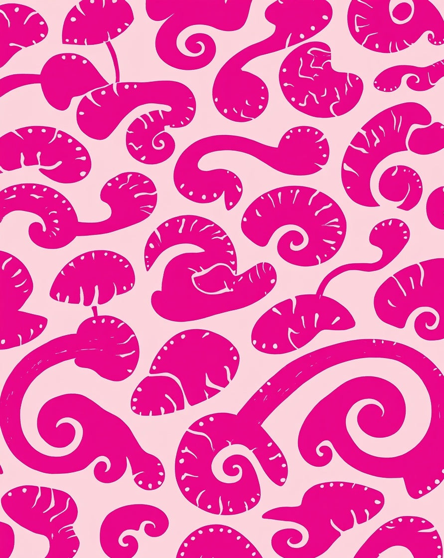 Pink Swirl Abstract Art Rug