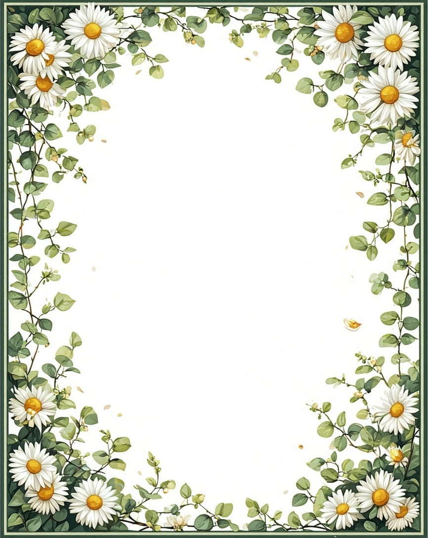 Daisy Vine Floral Pattern Rug
