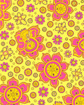 Psychedelic Floral Pattern Rug