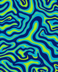 Groovy Blue Green Swirl Pattern Rug