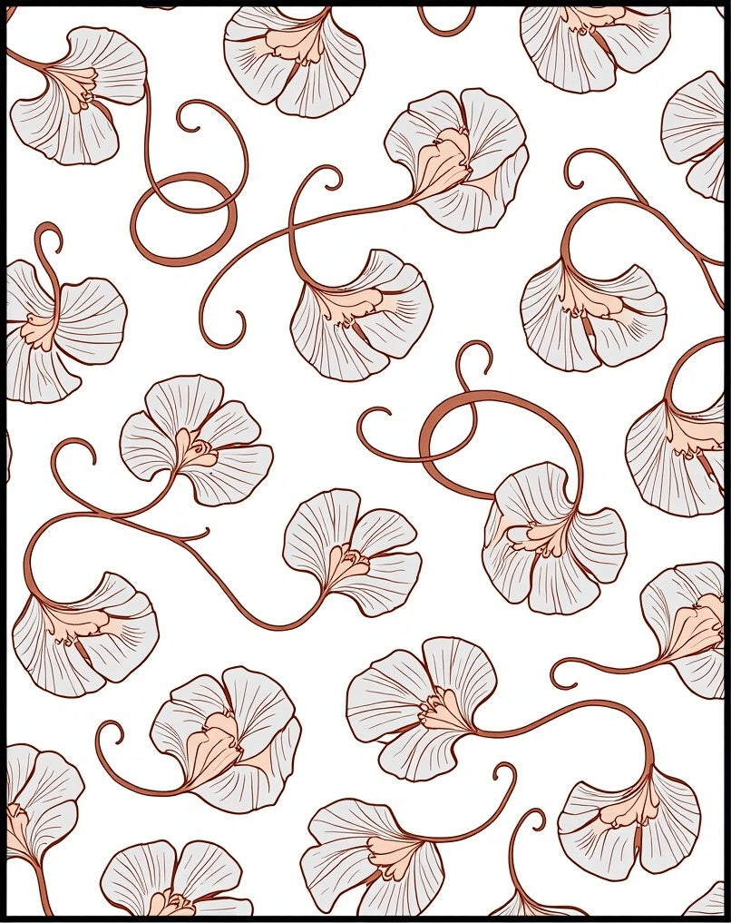 Ginkgo Leaf Floral Pattern Design Rug