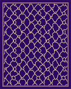 Woven Net Pattern With Yellow Outline Rug