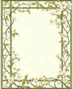 Vine and Blossom Art Nouveau Border Rug