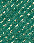 Abstract Teal Organic Striped Design Rug